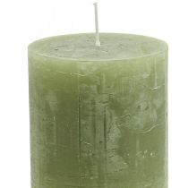 Velas de colores sólidos velas de pilar verde oliva 70×80mm 4pcs