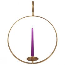 Artículo Portavelas para colgar decoración de metal dorado vintage Ø38/H48cm