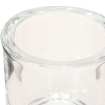 Artículo Mini bote de cristal para velas, cubo de cristal transparente, Ø6,5 cm, alto 6 cm, 6 unidades