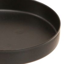 Artículo Portavelas con forma de corona de Adviento, de metal negro mate, Ø8 cm, 4 unidades