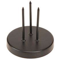 Artículo Portavelas con forma de corona de Adviento, de metal negro mate, Ø8 cm, 4 unidades
