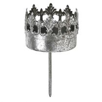 Artículo Portavelas plata antigua Ø5cm H10cm 1ud