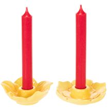 Artículo Portavelas cónicos de cerámica, decorativos con forma de flor para una elegante decoración de mesa, 11 cm, 2 unidades.