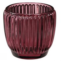 Artículo Portavelas vidrio Berry farol retro Ø7cm H7cm 6 piezas