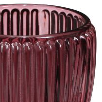 Artículo Portavelas vidrio Berry farol retro Ø7cm H7cm 6 piezas