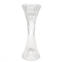 Artículo Portavelas de vidrio transparente con ranuras para candelabros H20cm 2 piezas