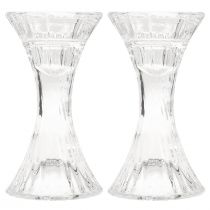 Artículo Portavelas de vidrio redondo portavelas Ø7cm H13cm 2uds
