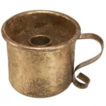 Artículo Portavelas portavelas dorado vintage Ø9cm H8cm