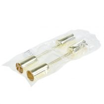 Artículo Portavelas dorado para velas de palo Ø2,2cm 4 piezas