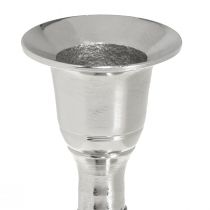 Artículo Portavelas de metal plateado con forma de palo, H9,5 cm, 2 unidades
