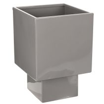 Artículo Maceta cúbica gris con base para decoración moderna, 22 cm