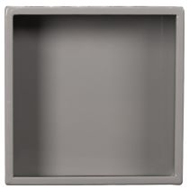 Artículo Maceta cúbica gris con base para decoración moderna, 22 cm