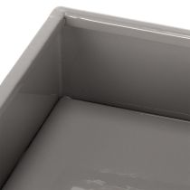 Artículo Maceta cúbica gris con base para decoración moderna, 22 cm