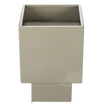 Artículo Maceta cúbica verde, 22 cm, con soporte elevado.