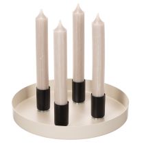 Artículo Portavelas magnético redondo, negro mate, para velas cónicas de 25 mm, 4 unidades.