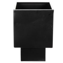 Artículo Maceta cúbica negra con base, moderna, 22 cm