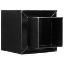 Artículo Maceta cúbica negra con base, moderna, 22 cm