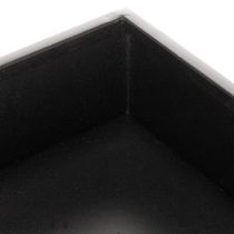 Artículo Maceta cúbica negra con base, moderna, 22 cm