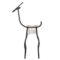 Artículo Portavelas con forma de reno y vaso para vela pequeña, 28 cm.
