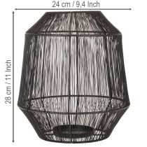 Artículo Portavelas negro, farol decorativo, cesta de alambre, Ø24cm, H28cm