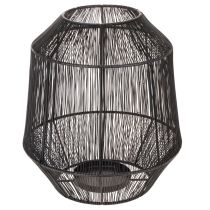 Artículo Portavelas negro, farol decorativo, cesta de alambre, Ø24cm, H28cm