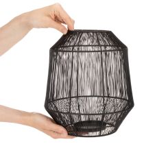 Artículo Portavelas negro, farol decorativo, cesta de alambre, Ø24cm, H28cm