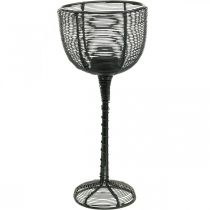 Artículo Portavelas de metal negro copa de vino decorativa Ø10cm H26.5cm