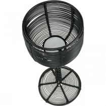 Artículo Portavelas de metal negro copa de vino decorativa Ø13cm H31.5cm