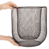 Artículo Candelabro de cesta de alambre de metal negro, Ø28,5/18 cm, juego de 2