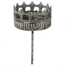 Artículo Portavelas plata antigua Ø7cm H12cm 1ud