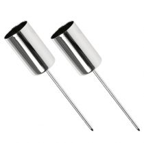 Artículo Portavelas plateado para velas de palo Ø2,2cm 4 piezas