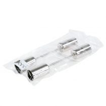 Artículo Portavelas plateado para velas de palo Ø2,2cm 4 piezas