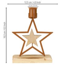 Artículo Velas candelabro estrella corazón abeto marrón H16.5cm surtido 3pcs