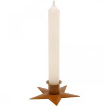 Artículo Velas candelabro estrella de Adviento marrón Ø9.5cm 4pcs
