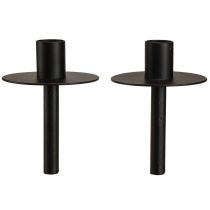 Artículo Portavelas para botellas de metal negro Al.12cm 2uds