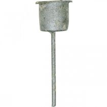 Artículo Portavelas enchufable Shabby Chic gris Ø3cm H8,5cm 8 piezas