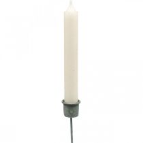 Artículo Portavelas enchufable Shabby Chic gris Ø3cm H8,5cm 8 piezas