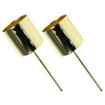 Artículo Portavelas para velas de palo oro Ø3,5cm H4cm 4 piezas