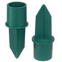 Artículo Portavelas para velas de palo plástico verde Ø2,2cm 5 piezas