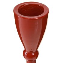 Artículo Candelabro para velas cónicas Candelabro cónico Rojo H17cm