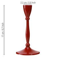 Artículo Candelabro para velas cónicas Candelabro cónico Rojo H17cm