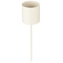 Artículo Portavelas para velas cónicas gruesas, metal, beige, 3,8 x 14 cm, 4 piezas