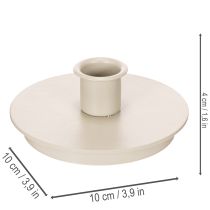 Artículo Portavelas redondos color crema para velas cónicas, decoración de mesa, 10 cm, 2 unidades