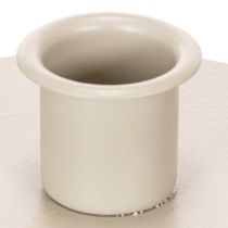 Artículo Portavelas redondos color crema para velas cónicas, decoración de mesa, 10 cm, 2 unidades