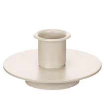 Artículo Portavelas metálico color beige mate, pequeño para velas cónicas, 8 cm, 3 unidades.