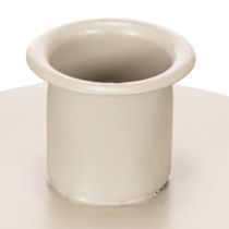 Artículo Portavelas metálico color beige mate, pequeño para velas cónicas, 8 cm, 3 unidades.
