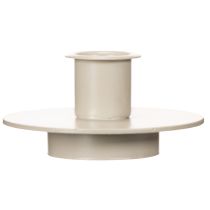 Artículo Portavelas metálico color beige mate, pequeño para velas cónicas, 8 cm, 3 unidades.
