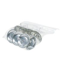 Artículo Portavelas con espina plata Ø8cm 16 uds