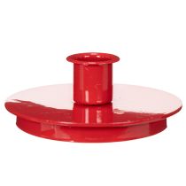 Artículo Portavelas compactos de metal rojo para velas cónicas de 10 cm, 2 unidades.