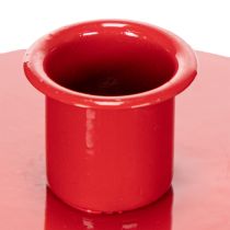 Artículo Portavelas compactos de metal rojo para velas cónicas de 10 cm, 2 unidades.